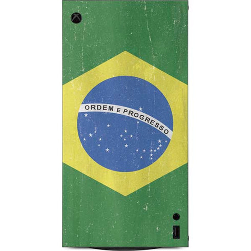 Brazil Flag Distressed XBox Series X Digital Edition Console Skin